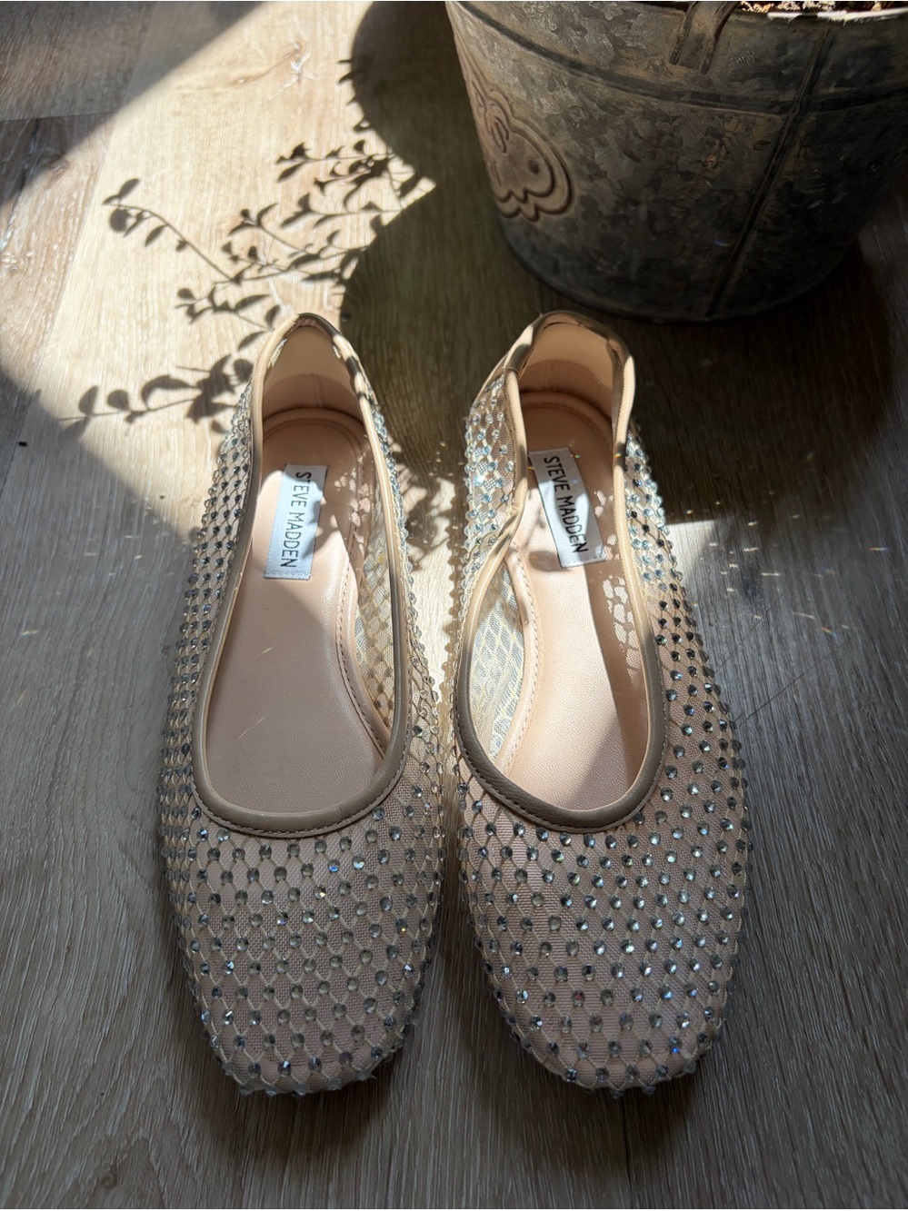 Steve Madden Rhinestone Mesh Ballet Flats - Size 7